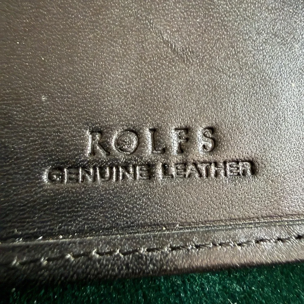 Rolfs Mens Black Genuine Leather Bifold Wallet and Zippered Coin Pouch Lot